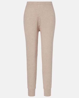Jardin Des Orangers Ribbed-Knit Cotton And Cashmere Joggers - Natural