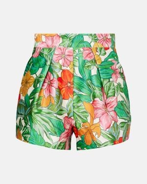 ALÉMAIS Amelia Printed High-Rise Shorts - Green