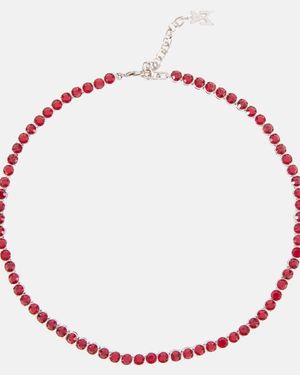 AMINA MUADDI Tennis Crystal-Embellished Necklace - Red