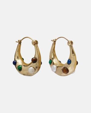 ALÉMAIS Jem Embellished Hoop Earrings - Metallic