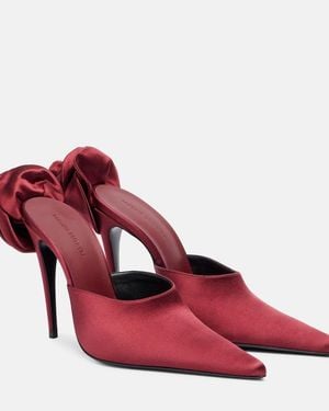 Magda Butrym Floral-Applique Satin Court Shoes - Red
