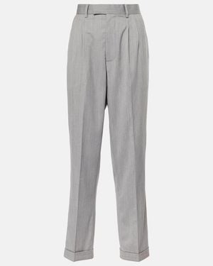 JACQUES WEI Pantalones Rectos De Lana - Gris