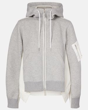 Sacai Sudadera Con Capucha Y Cremallera - Gris