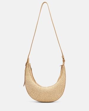 KHAITE Augustina Small Raffia And Suede Crossbody Bag - White