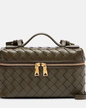 Bottega Veneta Bolso Neceser Bang Bang De Piel Intercciato - Metálico