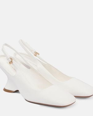 Dries Van Noten 75 Leather Wedges - White