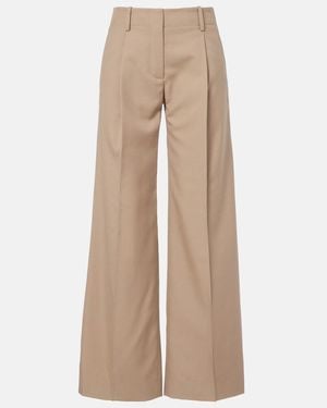 Proenza Schouler Halima Wool-Blend Gabardine Wide-Leg Trousers - Natural