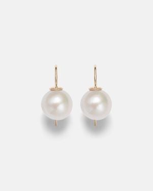 STONE AND STRAND Essential 14Kt Earrings With Pearls - White
