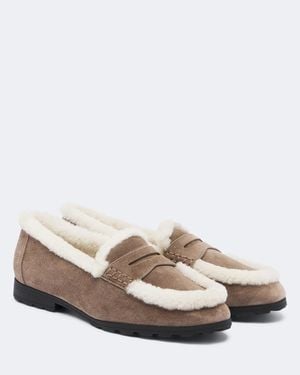 Veronica Beard Mocassins En Daim Et Shearling - Neutre
