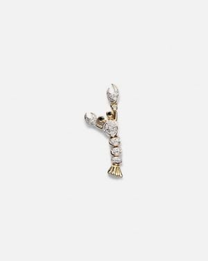 Yvonne Léon Homard Mini 9Kt Single Earring With Diamonds - White