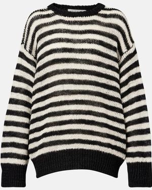 Rohe Pullover Aus Einem Leinengemisch - Schwarz