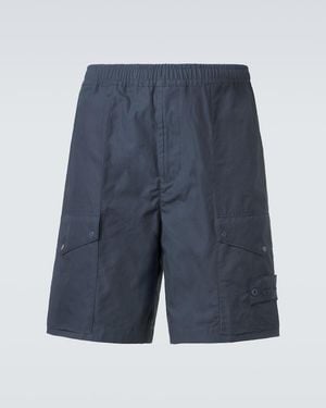 Stone Island Ghost Cotton Canvas Cargo Shorts - Blue