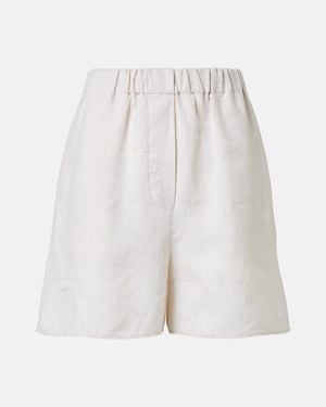 Loro Piana Angelo Linen Bermuda Shorts - White