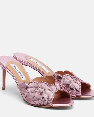 Aquazzura Pantoletten Ce Soir Mit Pailletten - Pink