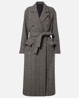 Brunello Cucinelli Double-Breasted Alpaca-Blend Coat - Grey