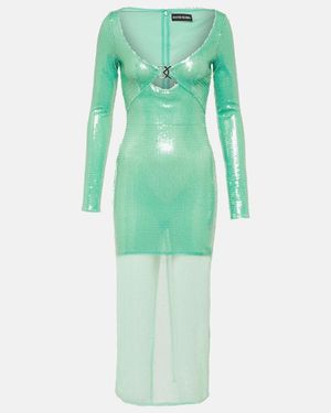 David Koma Sequined Minidress - Green