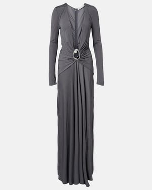 Christopher Esber Vestido Largo Orica De Jersey Adornado - Gris