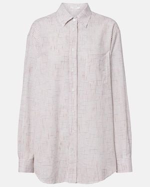The Row Dalan Checked Cotton Shirt - White