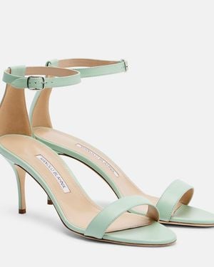 Manolo Blahnik Sandalen Tod Aus Leder - Mettallic