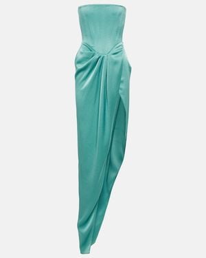 Alex Perry Strapless Gathered Gown - Green
