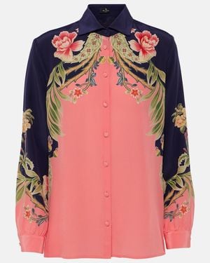 Etro Printed Silk Shirt - Pink