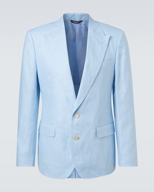 Dolce & Gabbana Sicilia Linen Blazer - Blue
