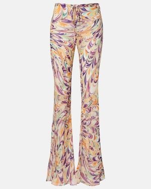 Alexandra Miro Scarlett Printed Flared Trousers - Pink