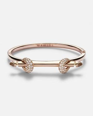 ANANYA Chakra Icon 18Kt Rose Bangle With Diamonds And Quartz - White
