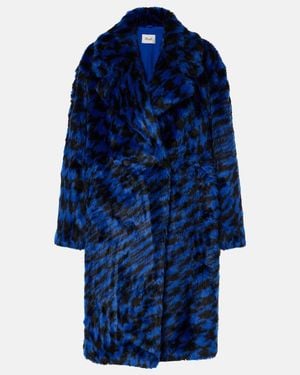 Diane von Furstenberg Abrigo De Pelo Sintetico Estampado - Azul