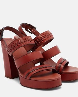 Zimmermann Alchemy Leather Platform Sandals - Red