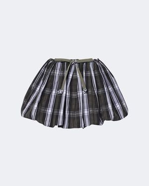 Patou Karierter Minirock Balloon - Schwarz