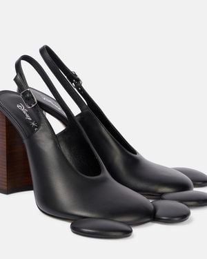 Coperni X Disney Mickey Leather Slingback Pumps - Black