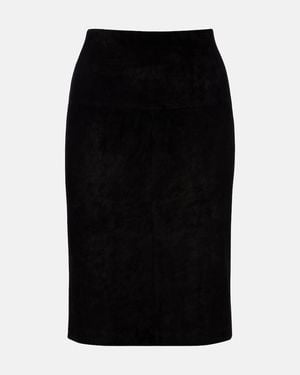 Stouls Gin Suede Midi Skirt - Black