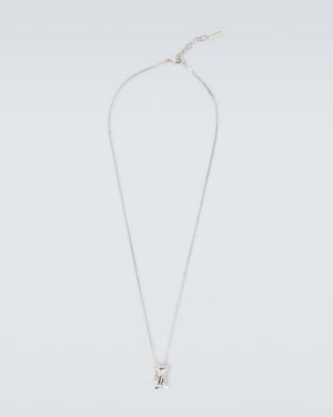 Saint Laurent Cassandre Pendant Necklace - White
