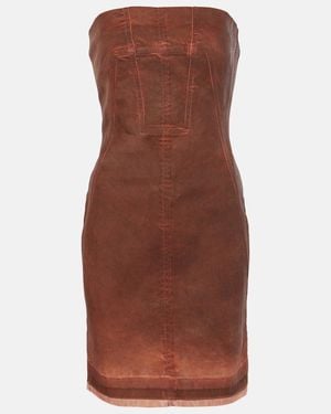 Rick Owens Drkshdw Denim Bustier Dress - Brown