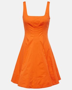 STAUD Wells Cotton Poplin Minidress - Orange