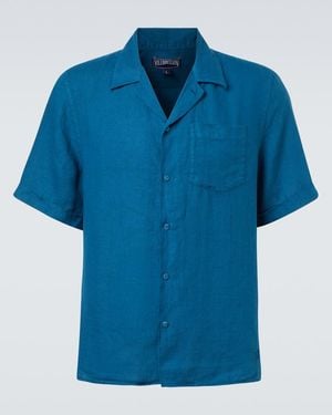 Vilebrequin Charli Linen Bowling Shirt - Blue