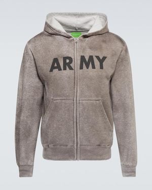 NOTSONORMAL Army Cotton Jersey Hoodie - Gray