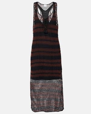 Anna Kosturova Pimento Striped Cotton Minidress - Black