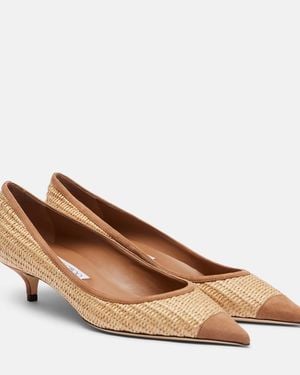Jimmy Choo Pumps Amelia Aus Raffiabast Mit Veloursleder - Braun
