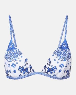 Bananhot Gala Printed Bikini Top - Blue