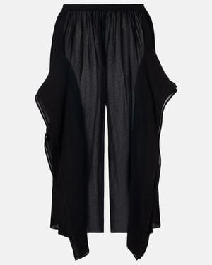 Alaïa Low-Rise Georgette Wide-Leg Trousers - Black