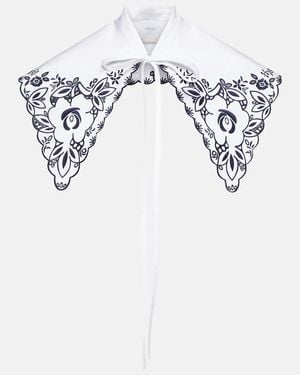 Patou Embroidered Cotton Poplin Collar - White