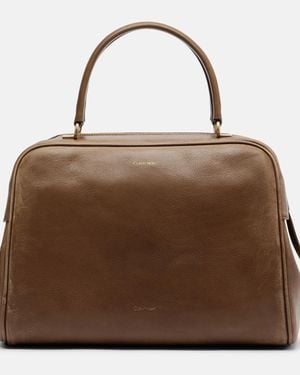 Calvin Klein Bolso Bowling America Medium De Piel - Marrón