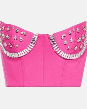 Area Crystal-embellished Bustier Top - Pink