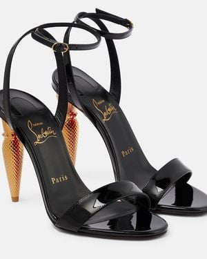 Christian Louboutin Lipqueen 100 Patent Sandal - Black
