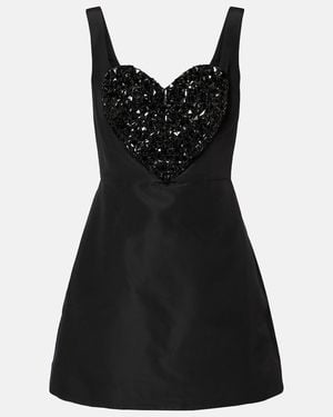 Carolina Herrera Embellished Silk Minidress - Black