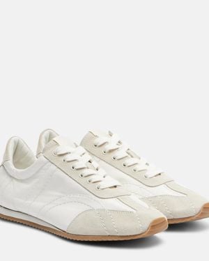 TOTEME Flex Suede-Trimmed Trainers - White