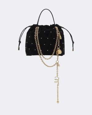 Chloé Icons Mini Studded Velvet Shoulder Bag - Black