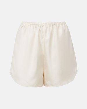 Loulou de Saison Shorts Cabo De Saten De Seda - Blanco